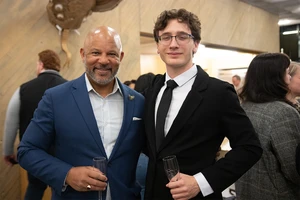 Chris Williams talks with Alexander Ovitt, recipient of the Helen Tinch Williams Scholarship