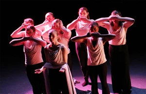 students dancing on stage