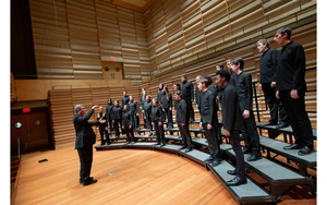 Fredonia Chamber Choir performing in Rosch Recital Hall.