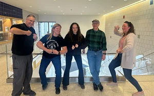 Sydney Hawkins and nominators gesturing