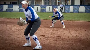 softball players on the field
