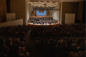 choruses, orchestra and audience in King Concert Hall