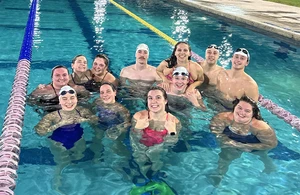 Scholar All-America Team members include (front row, from left): Rachel Phillips, Lily Phillips, Megan Orrange and Alexandria Visconte; (back row): Michelina Bautz, Kaitlyn Burns, Alexandra Mecca, Noah Wisniewski, Aaron Burkett, with Cleo McDermott on his shoulders, Alexander Wright and Matt Dunn.  