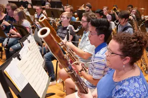 Students in rehearsal