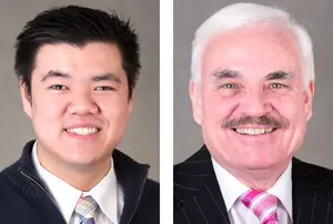 Adjunct Lecturer Carl Lam, ’14 and Assistant Professor Mike Igoe