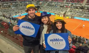 students in Spain at a tennis match
