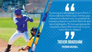 photo of player and quote
