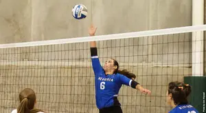 Kailey Falk playing volleyball