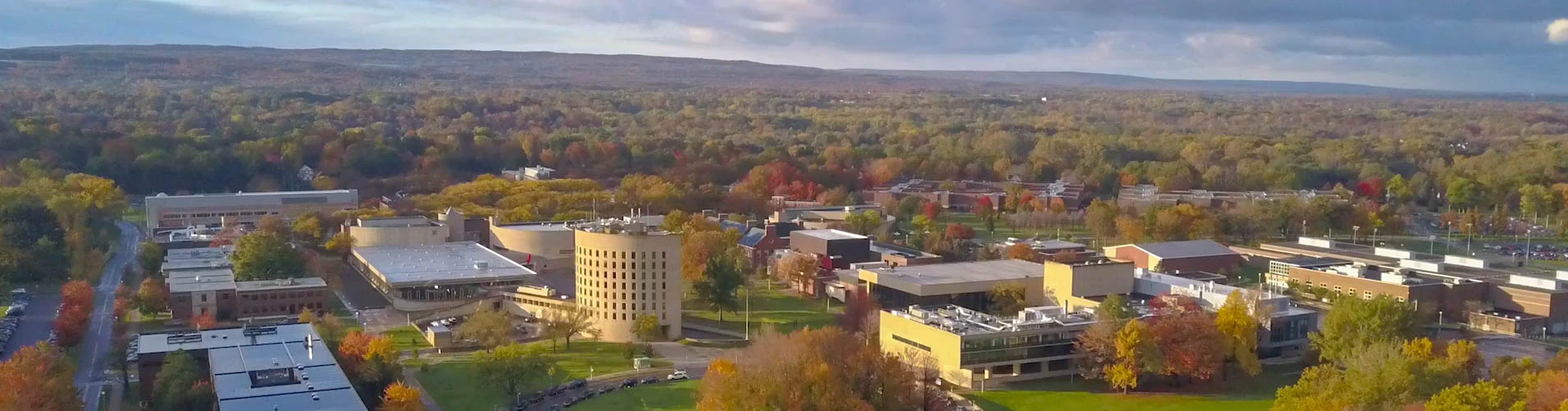 aerial view of campus looking east. As one of the most affordable schools in the US, Fredonia welcomes students from across the country. 