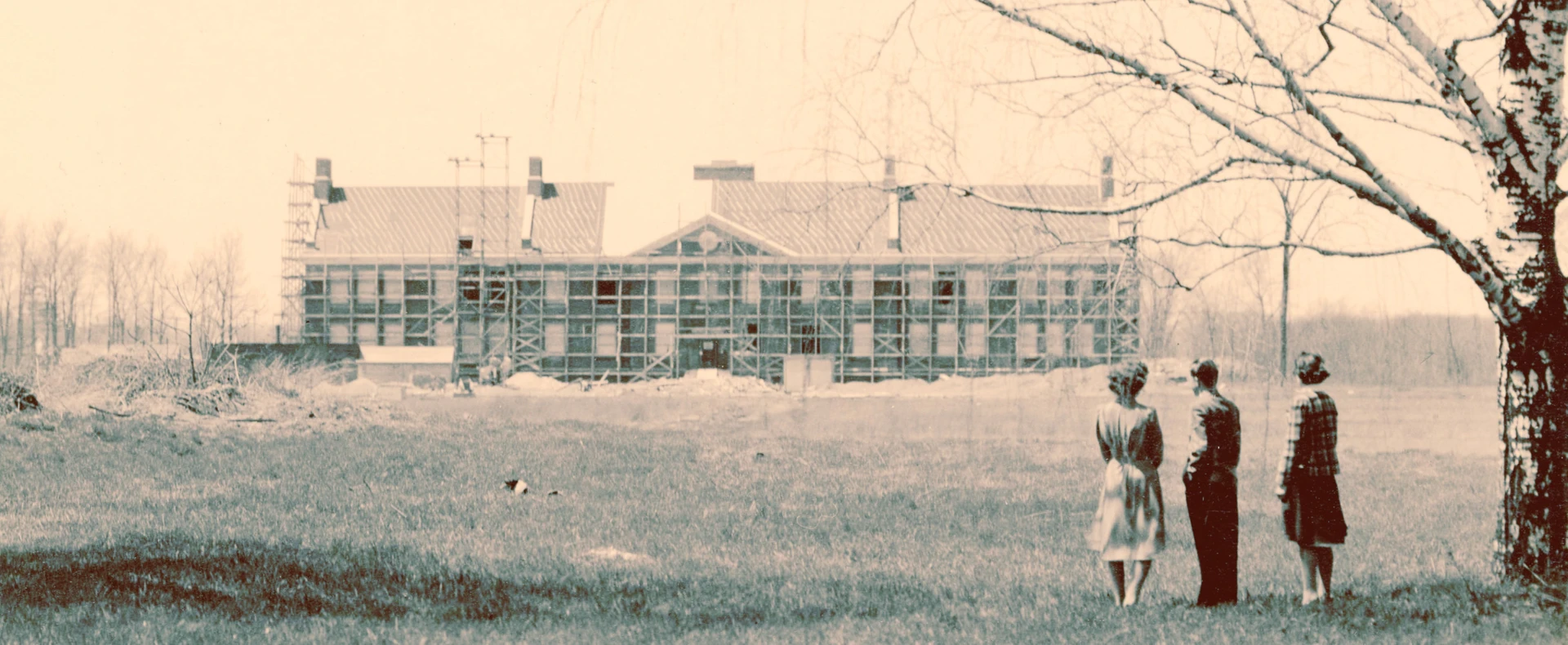 Mason hall under construction in 1940