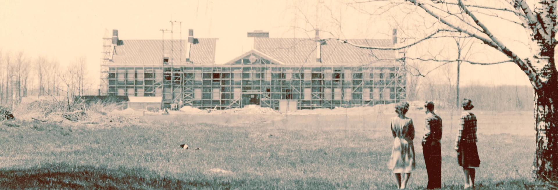 Mason hall under construction in 1940