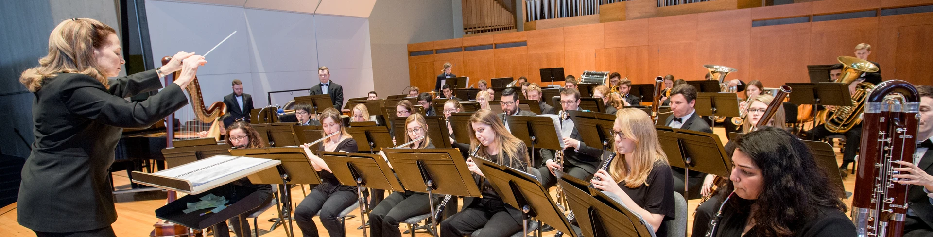 The School of Music's Wind Ensemble will perform during Family and Friends Weekend. Fredonia  