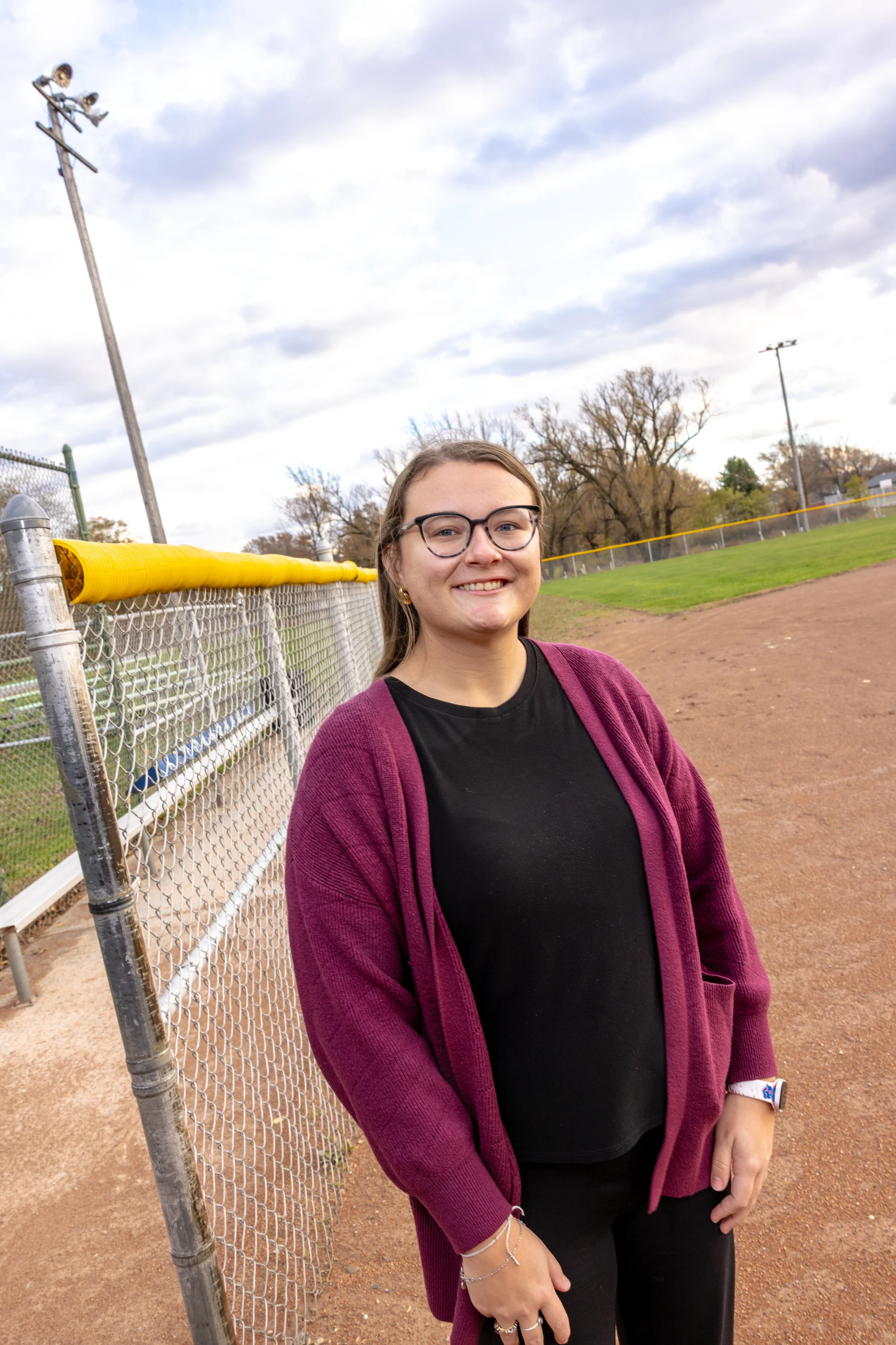 Alexis Tofil on softball field