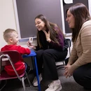 Fredonia students in the communication disorders lab