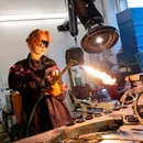 student working on a sculpture project