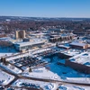 winter photo of campus