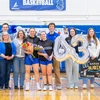 basketball seniors, coaches, and families on Senior Night