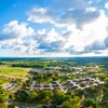 aerial photo of campus in the summer