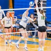 students playing volleyball