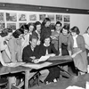 students in a 1950s art class