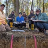 The SUNY Soil Judging Team contingent includes (from left) Dr. Mathew Purtill (coach), Alex Gombos, Mia Enders, Rachel Echevaria (coach), Weston Hepler and Emma Steffenhagen (missing from the photo is coach Dominique Martello).