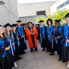 Mace bearer and SUNY Distinguished Teaching Professor Michael Jabot with Honors program students