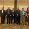 group of seminar participants standing 