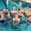 Scholar All-America Team members include (front row, from left): Rachel Phillips, Lily Phillips, Megan Orrange and Alexandria Visconte; (back row): Michelina Bautz, Kaitlyn Burns, Alexandra Mecca, Noah Wisniewski, Aaron Burkett, with Cleo McDermott on his shoulders, Alexander Wright and Matt Dunn.  