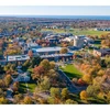 aerial photo of campus during the fall season