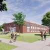 artist rendering of exterior of Jewett Hall after renovation project