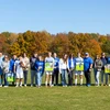 seniors on the soccer team and their families by Travis Bernhard