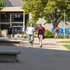campus scene with students