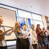 School of Music Music Therapy students gathering to perform in the music therapy masters. music therapy masters program