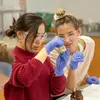 Fredonia students majoring in chemistry work together on an experiment in a lab; chemistry major, chemistry degree; majoring in chemistry, Bachelors degree chemistry, chemistry major, Major in chemistry, Majoring in chemistry