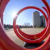 One of the many engaging campus sculptures 