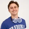 Fredonia student Hunter Burczyk smiling wearing goggles