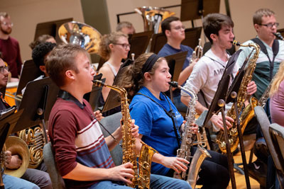 wind ensemble practicing